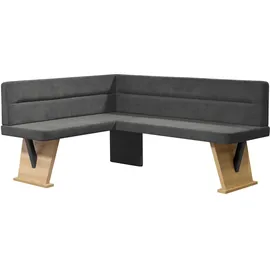 Home Affaire Eckbank HOME AFFAIRE "Laros", grau (anthrazit, dekor eiche ontario), B:182cm H:87,5cm T:141cm, Massivholz, Spanplatte, Sitzbänke, Eckbank, Bezug in verschiedenen Qualitäten und Farben
