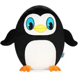 squishbrubies Percy der Pinguin - 35 cm Kuscheltier - Superweiches Plüsch Stofftier zum Kuscheln, Verschenken und Sammeln - Schwarz und Weiß - Schwarz/Weiß/Blau