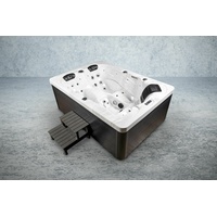 American Whirlpool Outdoor Pool Außenwhirlpool LED Hot Tub Spa MODENA Silver XXL