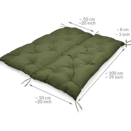 Beautissu Bankauflage 100 x 50 x 50 cm Olivgrün 4 St.