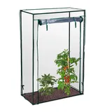 Relaxdays Tomatengewächshaus 1 x 0,5 x 1,5 m transparent/grün
