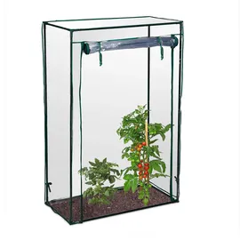 Relaxdays Tomatengewächshaus 1 x 0,5 x 1,5 m transparent/grün