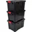 Iris Ohyama Plastik Aufbewahrungsbox SK-450 50 l 3-tlg. schwarz