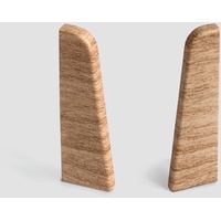 Egger Endstück Sockelleiste Eiche honig für einfache Montage von 60mm Laminat Fußleisten | Inhalt 2 Stück | Kunststoff robust | Holz Optik braun