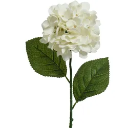 Decoris Kunstblumen Hortensie 66cm Künstliche Seidenblumen Dekoblumen Blumendeko Weiß