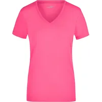 James & Nicholson Damen Elastic V-Shirt - Farbe pink,