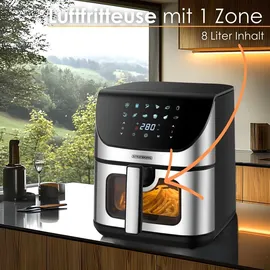 Steinborg Heißluftfritteuse 8 Liter schwarz