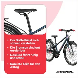 S'COOL troX pro 24 Zoll RH 31 cm Dunkelblau/Pink