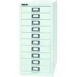 BISLEY Schubladenschrank verkehrsweiß 10 Schubladen 27,8 x 38,0 x 59,0 cm