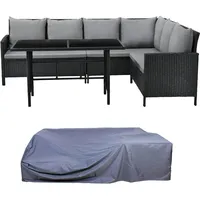 Svita MADISON Rattan-Lounge Polyrattan Ecksofa Gartenmöbel-Set Sofa Garnitur Couch-Eck