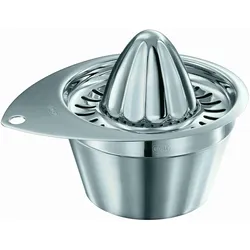 Zitruspresse RÖSLE, silber (edelstahlfarben), Entsafter, Zitronen und Orangen, großer Auffangbehälter, spülmaschinengeeignet