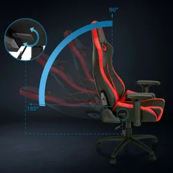 Gaming Stuhl / Bürostuhl GAMEBREAKER SX 04 Stoff / Kunstleder schwarz / rot  hjh OFFICE