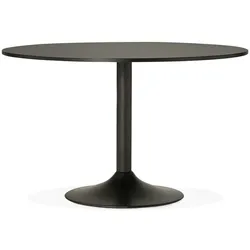 Kadima Design Konferenztisch Melaminholz | Ø 120 cm | rund platzsparend multifunktional | schwarz | Bürotisch