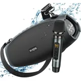 W-King Bluetooth Lautsprecher Groß mit kabellosem Mikrofon (120W Peak),70W IPX6 Tragbare Outdoor Lautsprecher Box,Tiefer Bass,DSP, Powerbank,TF/AU...