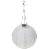 Wasserdichte Solar LED-Laterne aus Nylon, Solar Laterne Warmweiß Licht, Deko Lampe für Hochzeit, Geburtstag, Party, Urlaub, Garten, Outdoor, Solarlaterne Solarlampen für Außen (Weiss, 12 Zoll)