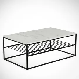 Asir Couchtisch Etna- 43x95 cm grau/schwarz - Weiß/Schwarz