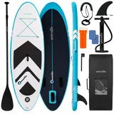SereneLife Kinder SUP Board Aufblasbar Set – Stand Up Paddling Board mit Zubehör, rutschfestem Eva-Deck für See, Fluss, Freizeit und Touring