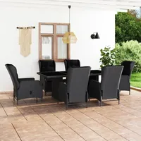 vidaXL Garten-Essgruppe 7-tlg. dunkelgrau 3060136