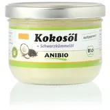 Anibio Bio Kokosöl Kaltgepresst 400ml mit 5% Bio-Schwarzkümmelöl Naturprodukt