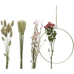Bastelset DIY - Dekoring mit Trockenblumen und Gräsern - Trockenblumenkranz - Au...