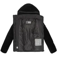 Marikoo Damen, Winterjacke "Kaguraa", warme Teddyfell Sherpa Jacke Frauen - N030 M, schwarz, - M