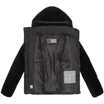 Marikoo Damen, Winterjacke "Kaguraa", warme Teddyfell Sherpa Jacke Frauen - N030 M, schwarz, - M