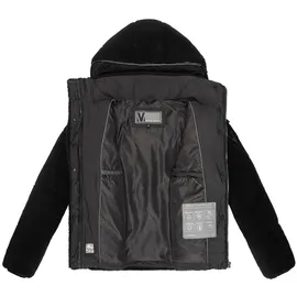 Marikoo Damen, Winterjacke "Kaguraa", warme Teddyfell Sherpa Jacke Frauen - N030 M, schwarz, - M