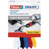 Tesa On & Off Kabelbinder Schwarz, 20cm x 12 mm