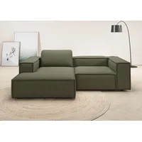 Home Affaire Ecksofa HOME AFFAIRE "Watertown, kompakte L-Form, 246 cm breite für kleinere Räume", grün, B:246cm H:68cm T:171cm, 96% Polyester, 4% Nylon, Sofas, Ecksofa, modernes Ecksofa mit Feincordbezug, platzsparend & bequem