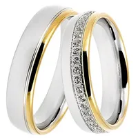 DOOSTI Trauring Schmuck Geschenk Silber 925 Trauring Ehering Partnerring LIEBE, Made in Germany - wahlweise mit oder ohne Zirkonia gelb|goldfarben|silberfarben 52