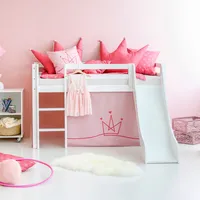 Hoppekids Hochbett Princess 70 x 160 cm Kiefer massiv weiß rosa