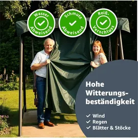 TK Gruppe Gartenmöbel-Schutzhülle Schutzhülle für 2,3,4-Sitzer - Plane Gartenschaukel (1-St., Hollywoodschaukel-Schutzhülle), mit Rei... - Grau
