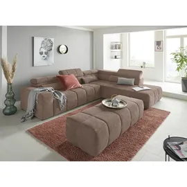 DOMO collection Eckcouch Leder 2-Sitzer Braun