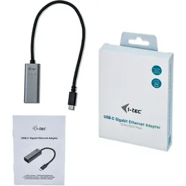 iTEC i-tec USB-C Metal Gigabit Ethernet Adapter 0,28m Typ-C zu Gigabit-Ethernet TB3 St./Bu. grau