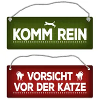 Trendaffe Vorsicht vor der Katze oder Komm rein Wendeschild