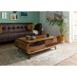 MASSIVMOEBEL24.DE Couchtisch Mailand Dunkelbraun Sheesham 120 x 70 x 40 cm