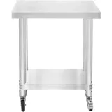 MonsterShop Gastro Edelstahl Arbeitstisch Vorbereitungstisch Küchentisch Mobil 60cm x 30cm