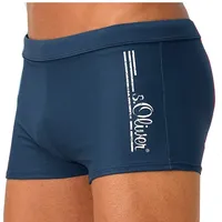 S.Oliver Boxer-Badehose mit Logoschriftzug im coolen Used-Look, blau