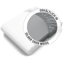 Bett1.de Spannbettlaken Jersey 180 x 200 - 200 x 220 cm weiß