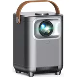 Beamer, Elektrischer Fokus/Auto Trapezkorrektur WiFi 6 BT5.2 Mini Beamer 4K Full HD 1080P Unterstützt, 50% Zoom Tragbar für Heimkino/Outdoor, Kompatibel Mit TV Stick/HDMI/USB/Laptop/iOS/Android