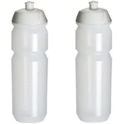 2 x Trinkflasche - 750 ml - Transparente Trinkflasche WEISS 750ML