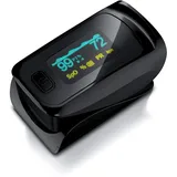 Medicinalis - Pulsoximeter Finger - SpO2 Pulsmesser – Fingerpulsoximeter - Messung von Puls und Sauerstoffsättigung am Finger – OLED Display - Batterieanzeige – Alarm – One Touch Bedienung