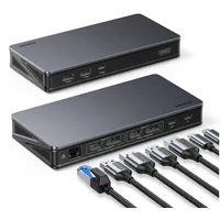 UGREEN USB-C, DisplayPorrt, HDMI, RJ45 Multifunktionsadapter – Grau mit USB-C Kabel