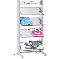 Paperflow Prospektständer Mobiler Metall-Prospektständer, A4 silber,