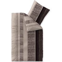 CelinaTex Touchme Biber Bettwäsche 135 x 200 cm 2teilig Baumwolle Bettbezug Greta beige grau schwarz