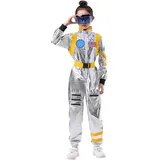 GYHCB Astronauten Kostüm Herren, Astronaut Kostüm Damen, Space Kostüm Herren Weltall Kostüm Jumpsuit für Cosplay Halloween Faschingskostüme