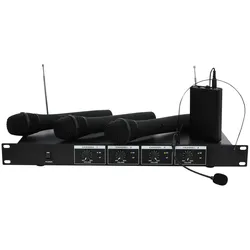 VHF-Funkmikrofon-Set IBIZA ''VHF4H'' 4-Kanäle, bis zu 60m Reichweite