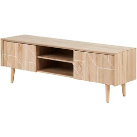 Beliani Franklin Lowboard 150 x 51 x 39 cm Hellbraun Holz