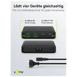 goobay Multiport 4-fach Tischladegerät (65 W) schwarz