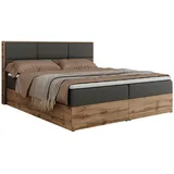 MKS Meble MKS Boxbett, Dunkelgrau, 2-Sitzer, H3, 7-Zonen, Rechteckig, 200x200 cm, Schlafzimmer, Betten, Boxspringbetten